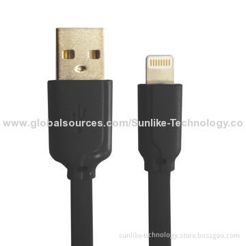 Flat Lightning Cable with MFi, Gray Color, New Design
